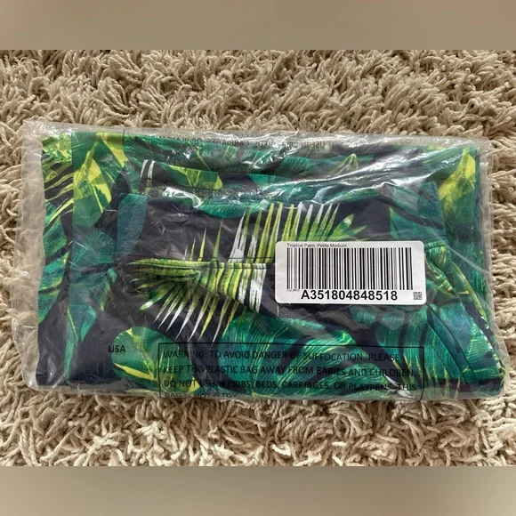 D&Co Lagenlook Green Floral Leaves Tropical Aloha Medium Petite A351804 QVC - Picture 3 of 6